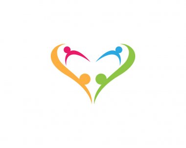 Evlat edinme ve topluluk bakım Logo şablonu