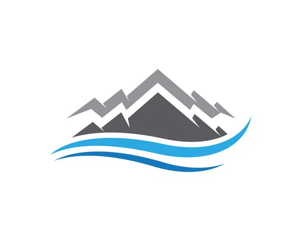 Modello di logo icona di alta montagna — Vettoriale Stock