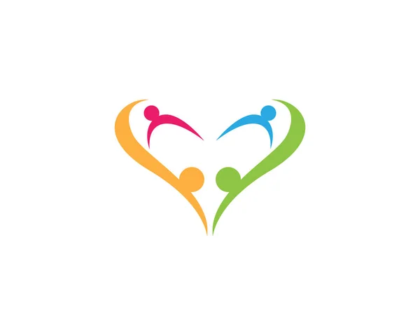 Plantilla de logotipo de adopción y cuidado comunitario — Archivo Imágenes Vectoriales