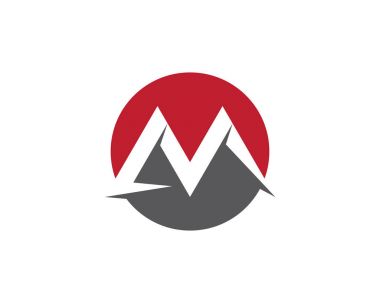 M harfi Logo şablonu vektör