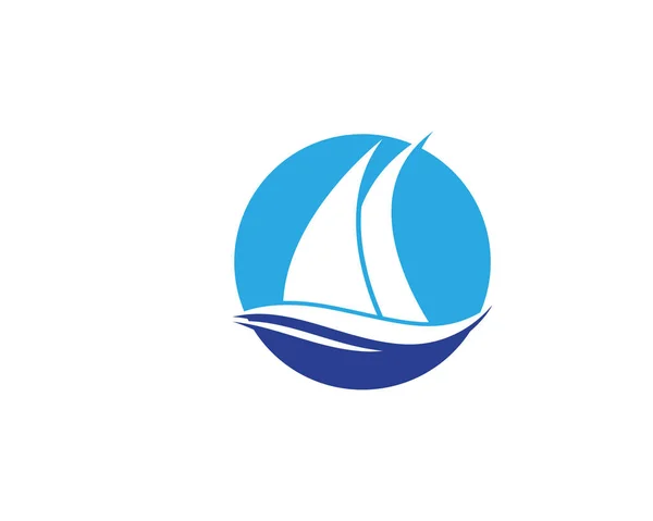 Kryssningsfartyg logotyp mall vektor — Stock vektor