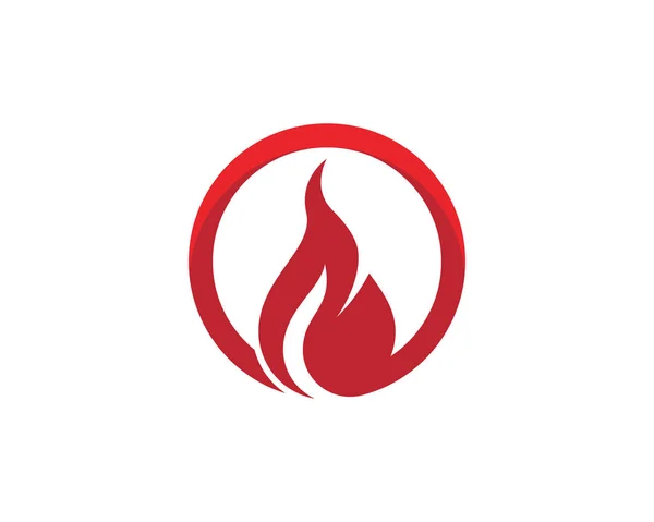 Fuego llama logotipo plantilla vector — Vector de stock