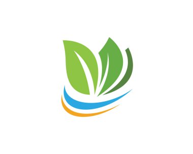 Yaprak ekoloji doğa Logo şablonu