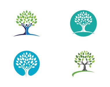 Yaprak ekoloji doğa Logo şablonu