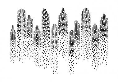 Modern şehir manzarası. Şehir silueti