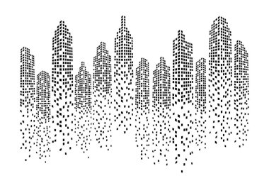 Modern şehir manzarası. Şehir silueti