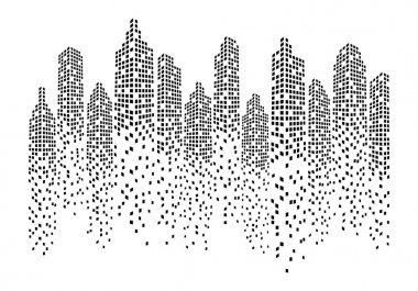 Modern şehir manzarası. Şehir silueti