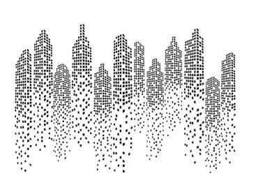 Modern şehir manzarası. Şehir silueti