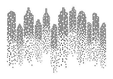 Modern şehir manzarası. Şehir silueti