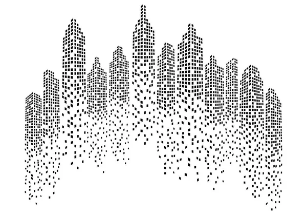 Ciudad moderna skyline. silueta de la ciudad — Vector de stock