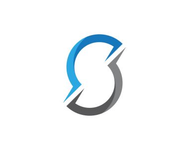S harfi logo tasarım vektörü
