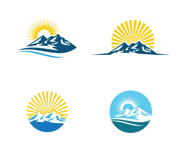 Horská ikona Logo šablona — Stockový vektor