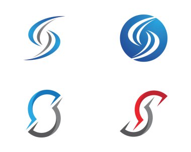 S harfi logo tasarım vektörü