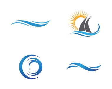 Su dalgası Logo şablonu vektör