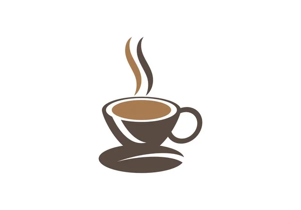 Modelo de logotipo copo de café —  Vetores de Stock