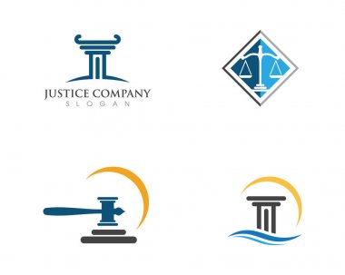 Adalet hukuk Logo şablonu vektör