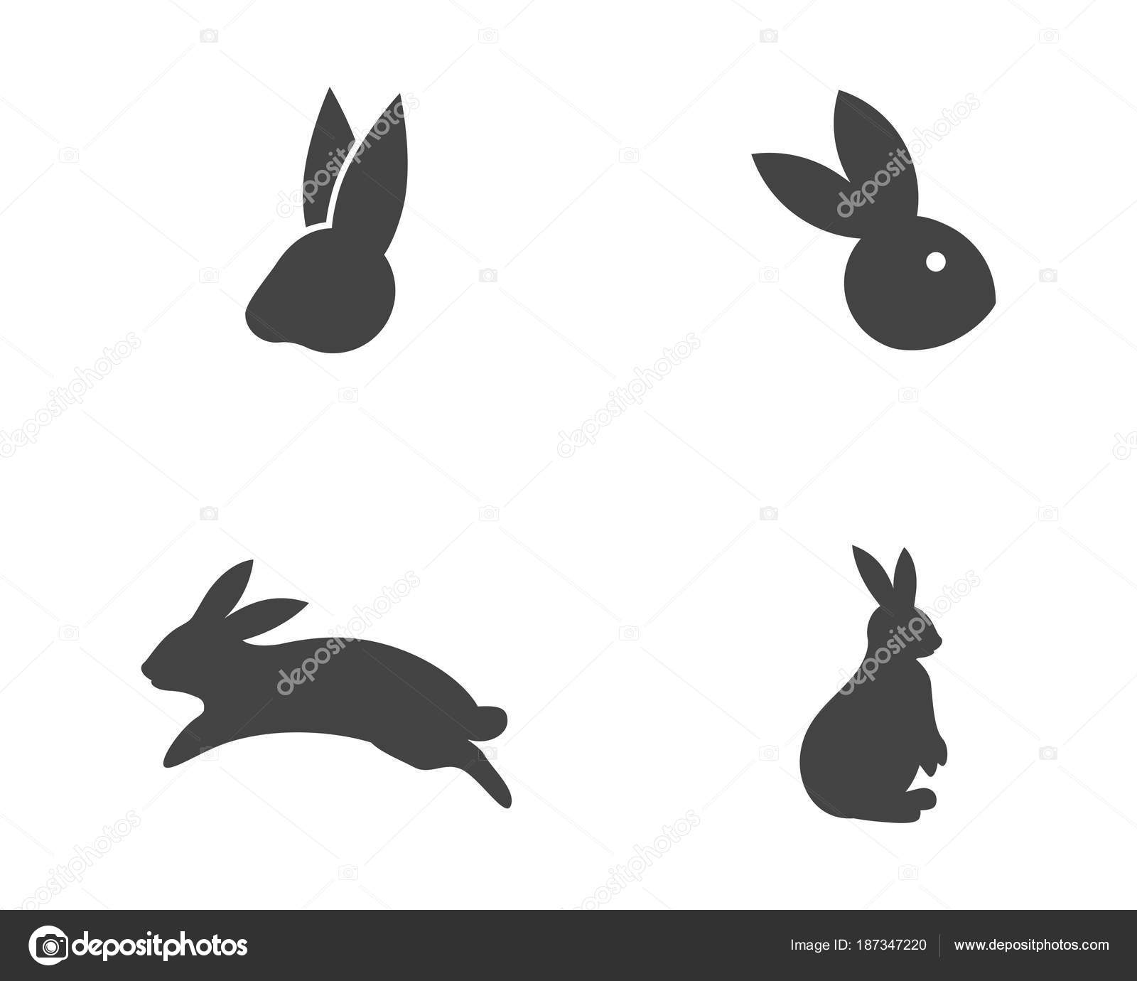 rabbit logo template vector icon illustration design stock vector