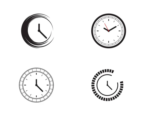 Icône d'horloge vectoriel Illustration Design — Image vectorielle