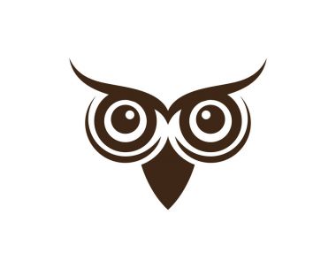 baykuş kuş çizim logo şablonu