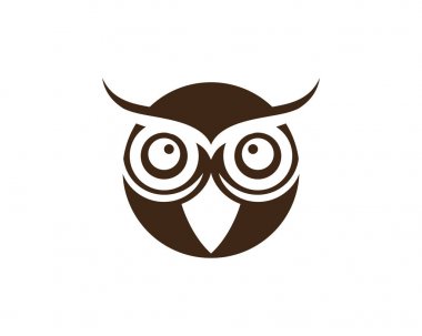 baykuş kuş çizim logo şablonu