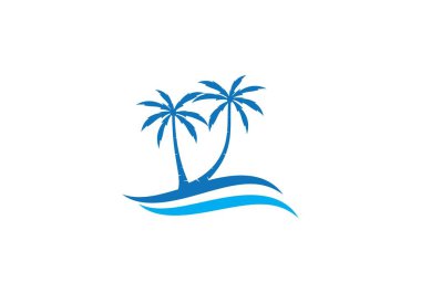 Palmiye ağacı yaz logo şablonu