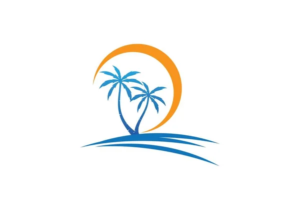 Plantilla de logotipo de verano palmera — Vector de stock