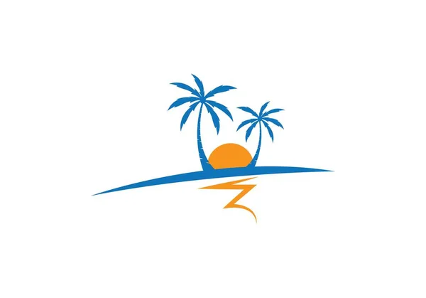 Plantilla de logotipo de verano palmera — Archivo Imágenes Vectoriales