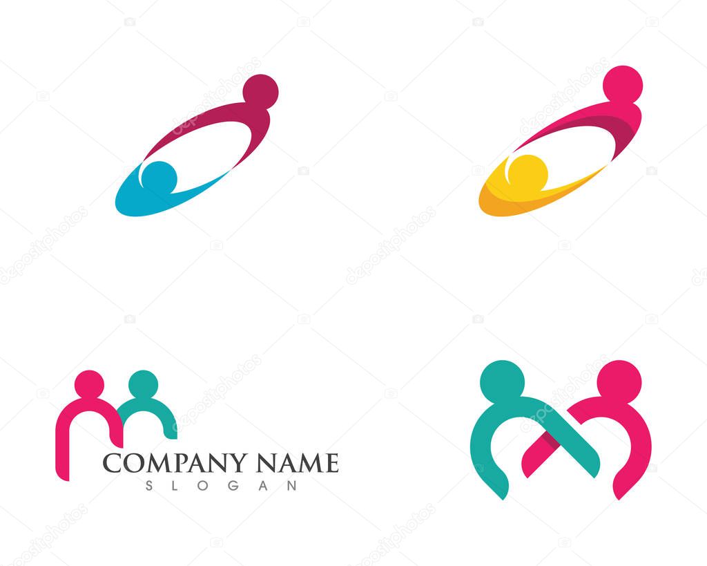 Adoption and Community care Logo template vector icon