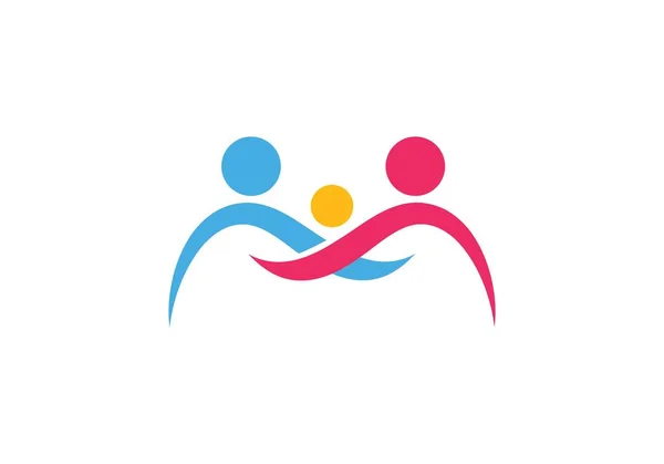 Modèle de logo pour l'adoption et les soins communautaires — Image vectorielle