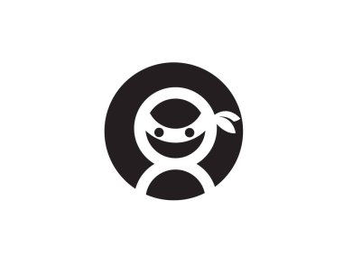 Ninja simgesi vektör illüstrasyonu