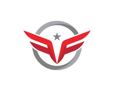 F harfi kanat Logo şablonu