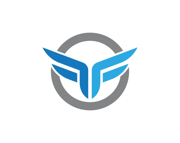 F lettera ala logo modello — Vettoriale Stock