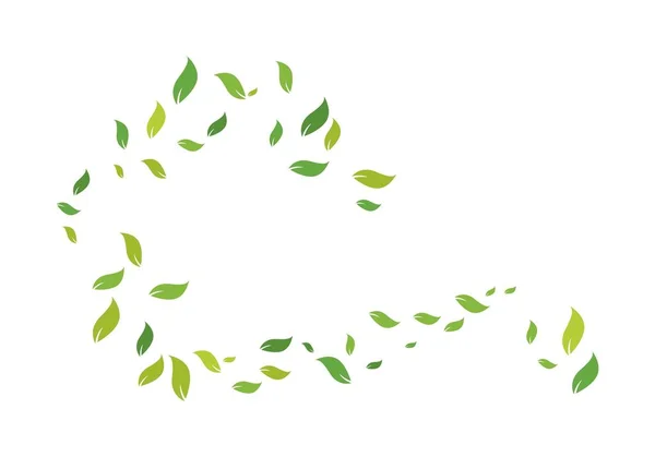 녹색 잎 생태학적 요소 — 스톡 벡터