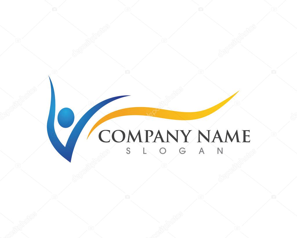 Human character logo sign illustration vector design