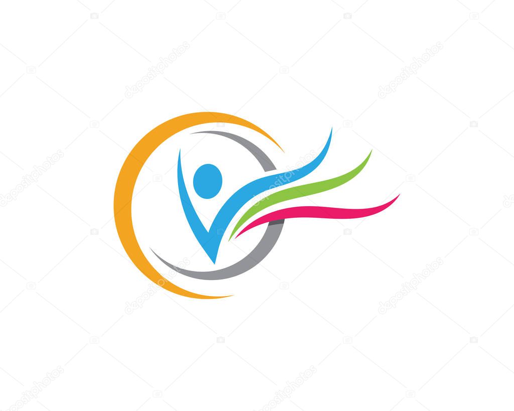 Human character logo sign illustration vector design