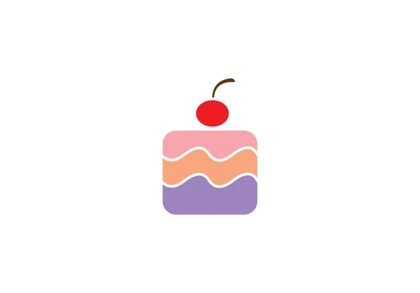 ケーキ小話ロゴ ベクトル — ストックベクタ