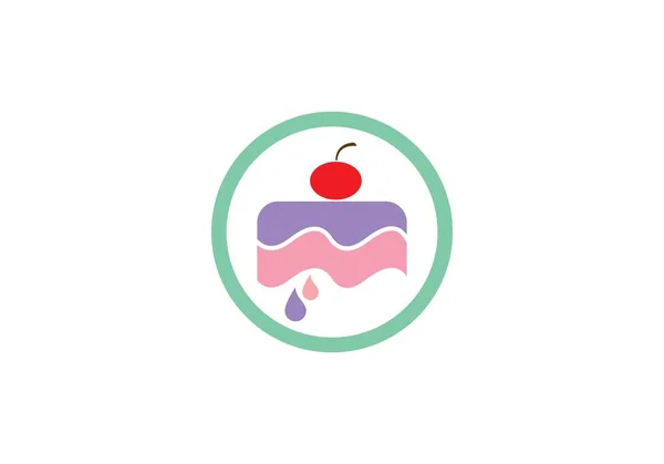 Pastel ilustración logo vector — Archivo Imágenes Vectoriales