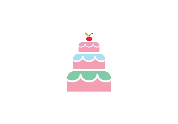 Cake ilustration logo vector — Stock Vector