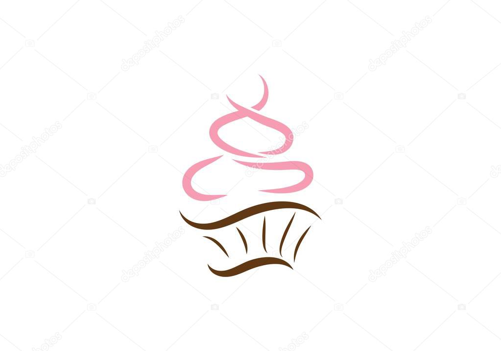 Cake ilustration logo vector template
