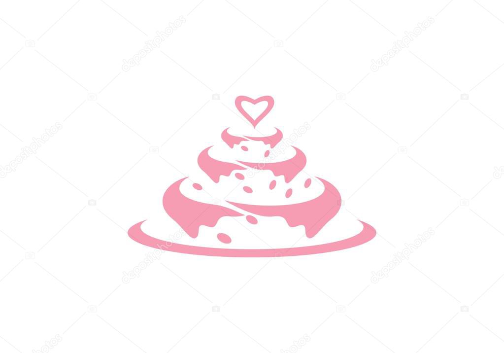 Cake ilustration logo vector template