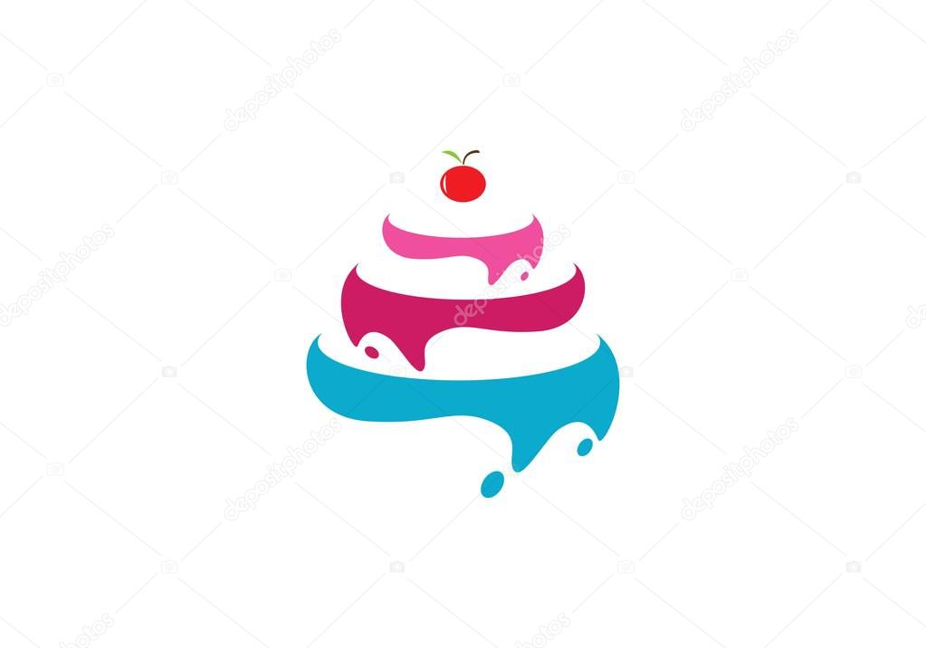 Cake ilustration logo vector template