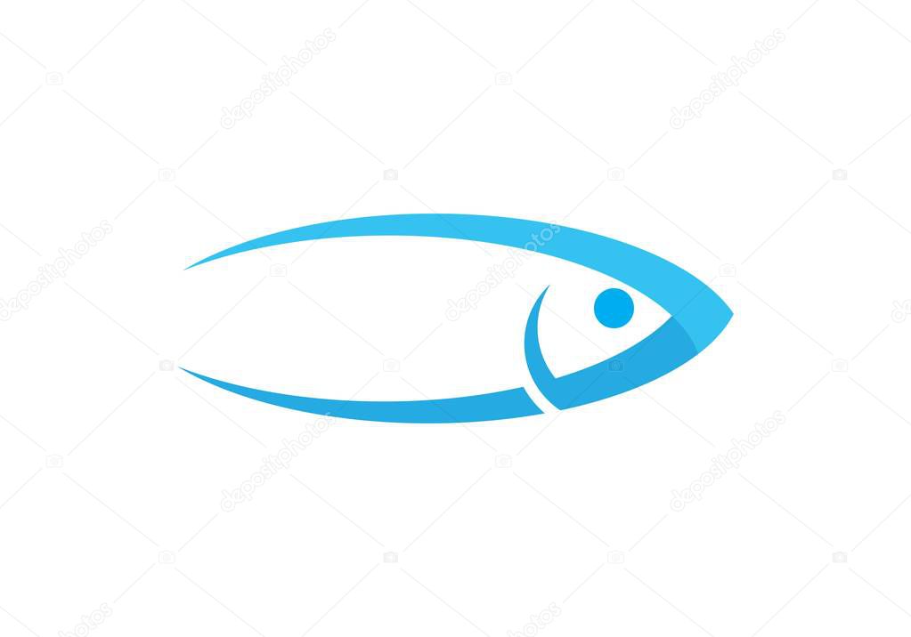 Fish logo template. Creative vector symbol of fishing club or online