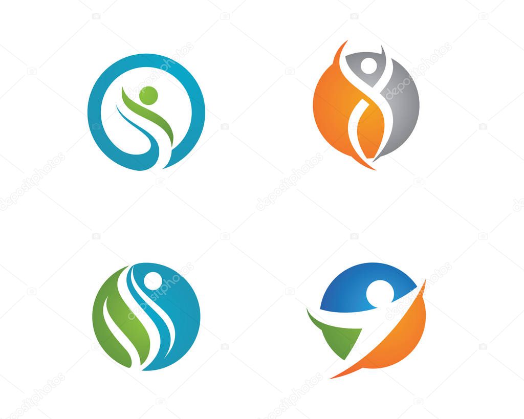 Human character logo sign illustration vector design