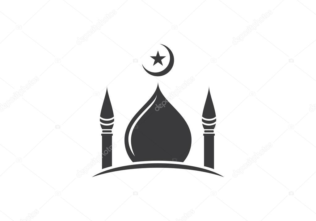islamic mosque logo vector