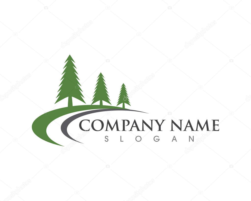 Cedar tree Logo template vector icon illustration design