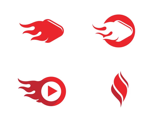 Foc flacără Logo șablon — Vector de stoc