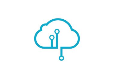 bulut teknoloji vektör logo şablonu