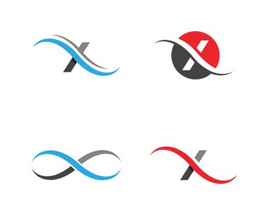 X harfi Logo şablonu vektör