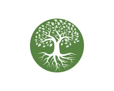 Yeşil ağaç yaprak logoları