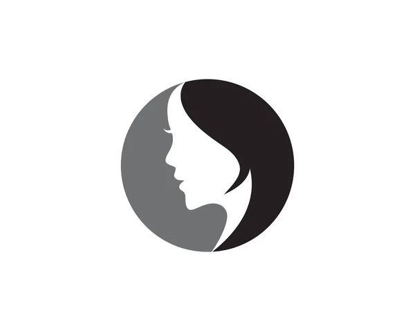 Donna faccia silhouette personaggio illustrazione — Vettoriale Stock